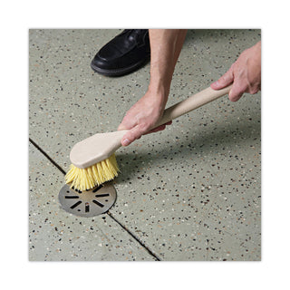 Boardwalk® Utility Brush, Cream Polypropylene Bristles, 5.5 Brush, 14.5" Tan Plastic Handle (BWK4320)