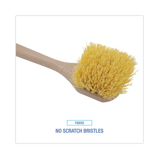 Boardwalk® Utility Brush, Cream Polypropylene Bristles, 5.5 Brush, 14.5" Tan Plastic Handle (BWK4320)