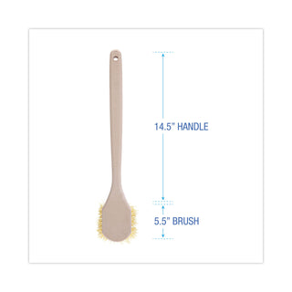 Boardwalk® Utility Brush, Cream Polypropylene Bristles, 5.5 Brush, 14.5" Tan Plastic Handle (BWK4320)