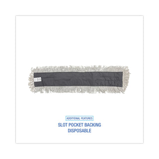 Boardwalk® Disposable Dust Mop Head w/Sewn Center Fringe, Cotton/Synthetic, 36w x 5d, White (BWK1636)