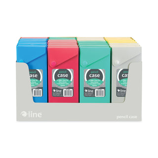 C-Line® Slider Pencil Case, 11.43 x 9.5 x 0.6, Sandy Gray, Seafoam Green, Seaside Blue, Sunset Red, Sunny Yellow, 24/Carton (CLI05600DS)