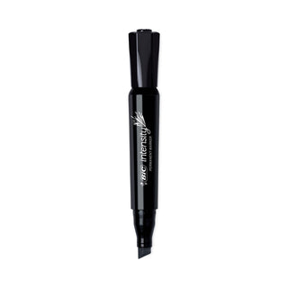 BIC® Intensity Chisel Tip Permanent Marker, Broad, Tuxedo Black, Dozen (BICGPMM11BK)