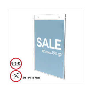deflecto® Classic Image Wall-Mount Sign Holder, Portrait, 8 1/2 x 11, Clear (DEF68201)