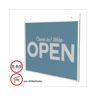 deflecto® Classic Image Wall-Mount Sign Holder, Landscape, 11 x 8 1/2, Clear (DEF68301)