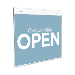deflecto® Classic Image Wall-Mount Sign Holder, Landscape, 11 x 8 1/2, Clear (DEF68301)