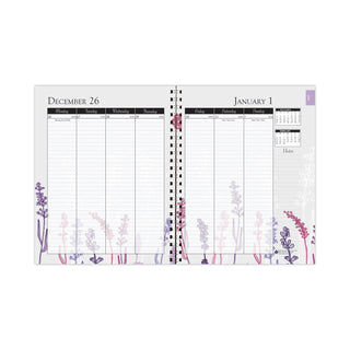 House of Doolittle™ Recycled WildFlower Weekly/Monthly Planner, WildFlower Artwork, 11 x 8.5, Gray/White/Purple Cover, 12-Month (Jan-Dec): 2025 (HOD28774)