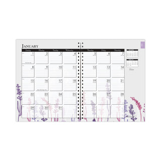House of Doolittle™ Recycled WildFlower Weekly/Monthly Planner, WildFlower Artwork, 11 x 8.5, Gray/White/Purple Cover, 12-Month (Jan-Dec): 2025 (HOD28774)