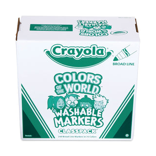 Crayola® Multicultural Colors Washable Markers - Broad Marker Point - Assorted, Almond, Gold, Rose - 240 / Pack (CYO588228)