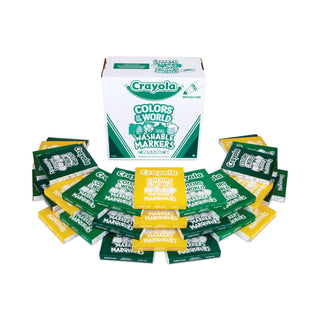 Crayola® Multicultural Colors Washable Markers - Broad Marker Point - Assorted, Almond, Gold, Rose - 240 / Pack (CYO588228)