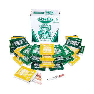 Crayola® Multicultural Colors Washable Markers - Broad Marker Point - Assorted, Almond, Gold, Rose - 240 / Pack (CYO588228)