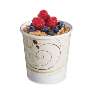 SOLO® Flexstyle Double Poly Paper Containers, 16 oz, Symphony Design, 25/Pack (SCCH4165SYM)