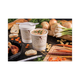 SOLO® Flexstyle Double Poly Paper Containers, 16 oz, Symphony Design, 25/Pack (SCCH4165SYM)