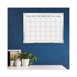 Flipside Framed Calendar Dry Erase Board, 24 x 18, White, Silver Aluminum Frame (FLP17302)