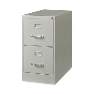 Alera® Two-Drawer Economy Vertical File, Letter-Size File Drawers, 15" x 26.5" x 28.37", Light Gray (ALEHVF152629LG)