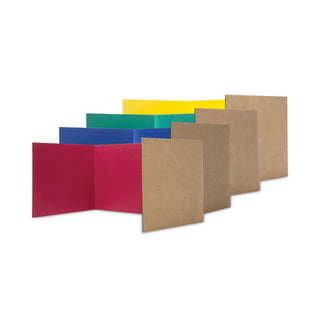Flipside Study Carrel Color Corrugated, 12" x 48', 24/PK, Ast (FLP60045)