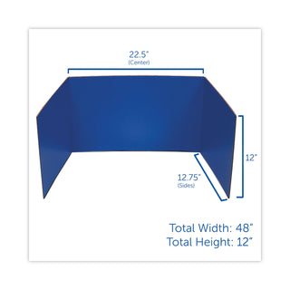 Flipside Study Carrel Color Corrugated, 12" x 48', 24/PK, Ast (FLP60045)
