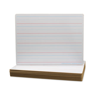 Flipside Two-Sided Red and Blue Ruled Dry Erase Board, 12 x 9, Ruled White Front, Unruled White Back, 12/Pack (FLP10134)