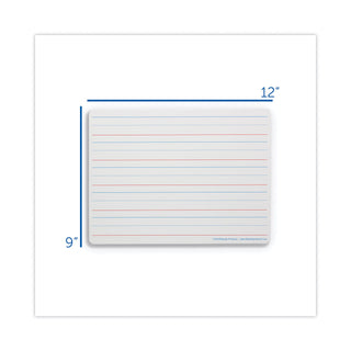 Flipside Dry Erase Board, 9" x 12", Red/Blue Ruled, 24/PK, WE (FLP12034)