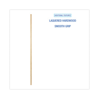 Boardwalk® Threaded End Broom Handle, Lacquered Hardwood, 0.94" dia x 54", Natural (BWK121)