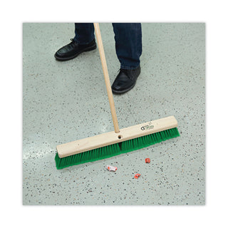 Boardwalk® Threaded End Broom Handle, Lacquered Hardwood, 0.94" dia x 54", Natural (BWK121)