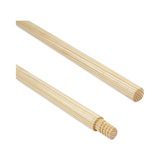 Boardwalk® Threaded End Broom Handle, Lacquered Wood, 0.94" dia x 60", Natural (BWK122)