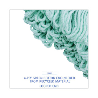 Boardwalk® EcoMop Looped-End Mop Head, Recycled Fibers, Extra Large Size, Green (BWK1200XL)