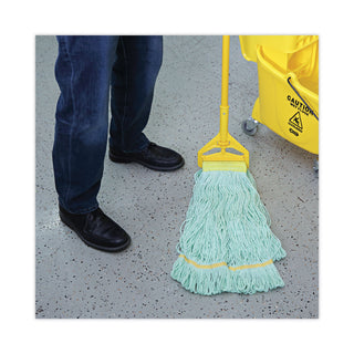 Boardwalk® EcoMop Looped-End Mop Head, Recycled Fibers, Extra Large Size, Green (BWK1200XL)