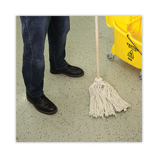 Boardwalk® Handle/Deck Mops, #16 White Cotton Head, 48" Natural Wood Handle (BWK116C)