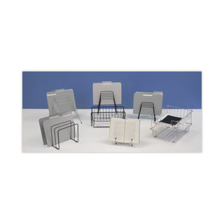 Fellowes® Wire Desk Tray Organizer, 1 Section, Letter Size Files, 10" x 14.13" x 3", Silver (FEL60012)