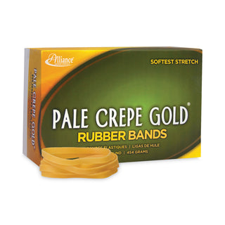 Alliance Rubber Pale Crepe Gold Rubber Bands, Size 64, 0.04" Gauge, Crepe, 1 lb Box, 490/Box (ALL20645)