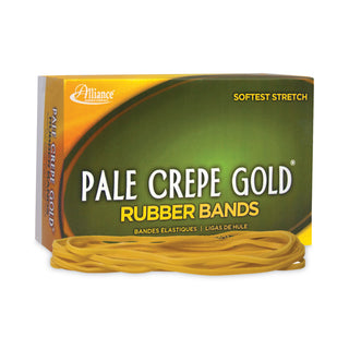 Alliance Rubber Pale Crepe Gold Rubber Bands, Size 117B, 0.06" Gauge, Crepe, 1 lb Box, 300/Box (ALL21405)