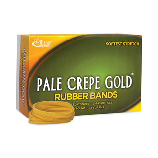 Alliance Rubber Pale Crepe Gold Rubber Bands, Size 32, 0.04" Gauge, Crepe, 1 lb Box, 1,100/Box (ALL20325)