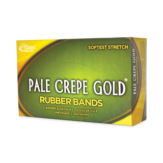Alliance Rubber Pale Crepe Gold Rubber Bands, Size 64, 0.04" Gauge, Crepe, 1 lb Box, 490/Box (ALL20645)