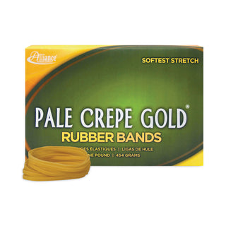 Alliance Rubber Pale Crepe Gold Rubber Bands, Size 32, 0.04" Gauge, Crepe, 1 lb Box, 1,100/Box (ALL20325)