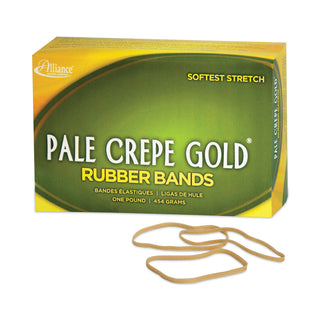 Alliance Rubber Pale Crepe Gold Rubber Bands, Size 33, 0.04" Gauge, Crepe, 1 lb Box, 970/Box (ALL20335)
