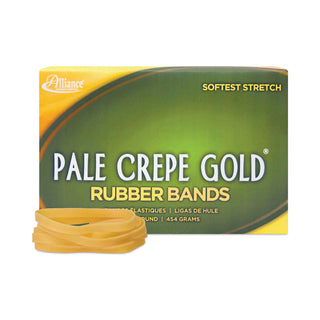 Alliance Rubber Pale Crepe Gold Rubber Bands, Size 64, 0.04" Gauge, Crepe, 1 lb Box, 490/Box (ALL20645)