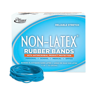 Alliance Rubber Antimicrobial Non-Latex Rubber Bands, Size 33, 0.04" Gauge, Cyan Blue, 4 oz Box, 180/Box (ALL42339)