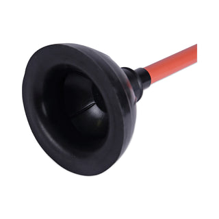 Boardwalk® Toilet Plunger, 18" Plastic Handle, 5.63" dia, Red/Black (BWK09201EA)