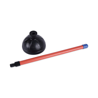 Boardwalk® Toilet Plunger, 18" Plastic Handle, 5.63" dia, Red/Black (BWK09201EA)