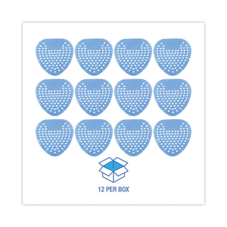 Boardwalk® Gem Urinal Screens, Cotton Blossom Scent, Blue, 12/Box (BWKGEMCBL)