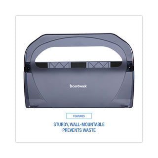 Boardwalk® Toilet Seat Cover Dispenser, 17.25 x 3.13 x 11.75, Smoke Black (BWKTS510SBBW)