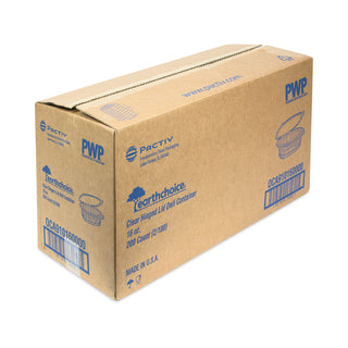 Pactiv Evergreen EarthChoice PET Hinged Lid Deli Container, 4.92 x 5.87 x 2.48, 16 oz, 1-Compartment, Clear, 200/Carton (PCT0CA910160000)