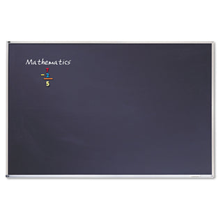 Quartet® Porcelain Black Chalkboard w/Aluminum Frame, 72" x 48", Silver (QRTPCA406B)