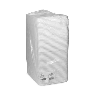 Pactiv Evergreen Supermarket Tray, #1216, 1-Compartment, 16.25 x 12.63 x 0.63, White, 100/Carton (PCT0TF112160000)