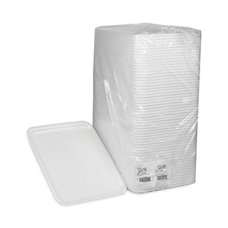Pactiv Evergreen Supermarket Tray, #1216, 1-Compartment, 16.25 x 12.63 x 0.63, White, 100/Carton (PCT0TF112160000)
