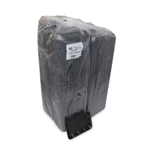 Pactiv Evergreen Supermarket Tray, #4D1, 1-Compartment, 9.5 x 7 x 1.25, Black, 500/Carton (PCT0TFB04D10000)
