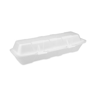 Pactiv Evergreen Foam Hinged Lid Containers, Dual Tab Lock Hoagie, 13 x 4 x 4, 1-Compartment, White, 250/Carton (PCT0TH1X267000Y)