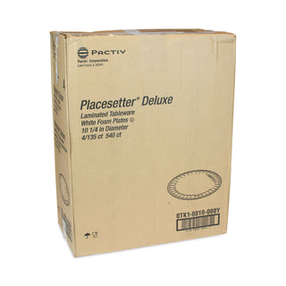 Pactiv Evergreen Laminated Foam Dinnerware, Plate, 10.25" Diameter, White, 540/Carton (PCT0TK10010000Y)