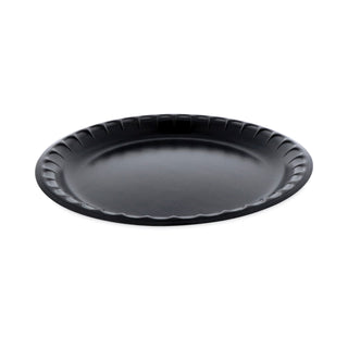 Pactiv Evergreen Laminated Foam Dinnerware, Plate, 10.25" Diameter, Black, 540/Carton (PCT0TKB0010000Y)
