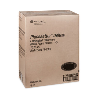 Pactiv Evergreen Laminated Foam Dinnerware, Plate, 10.25" Diameter, Black, 540/Carton (PCT0TKB0010000Y)